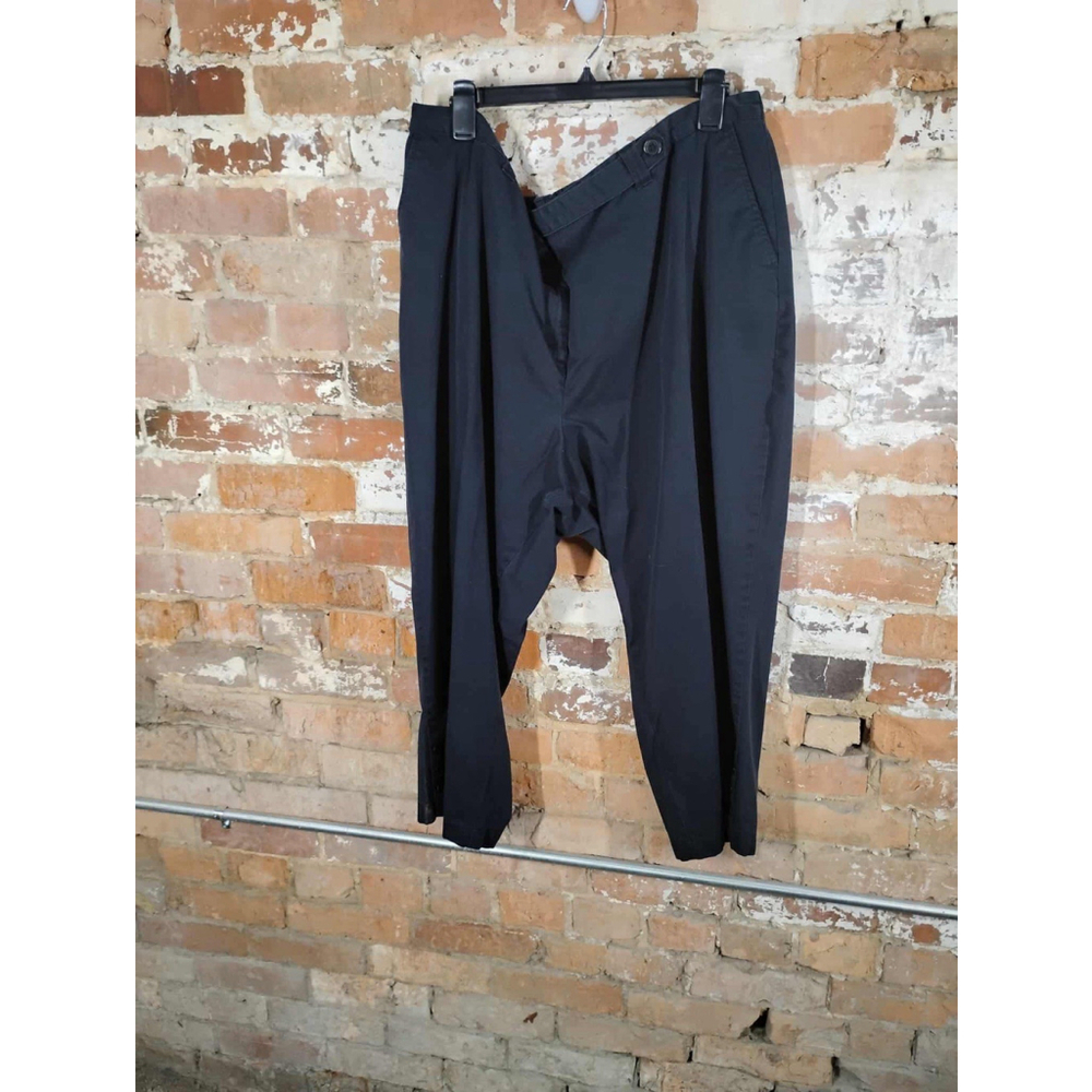 Lands' End Pull On Elastic Waist Pants Women 24W Plus Black High Rise Straight
